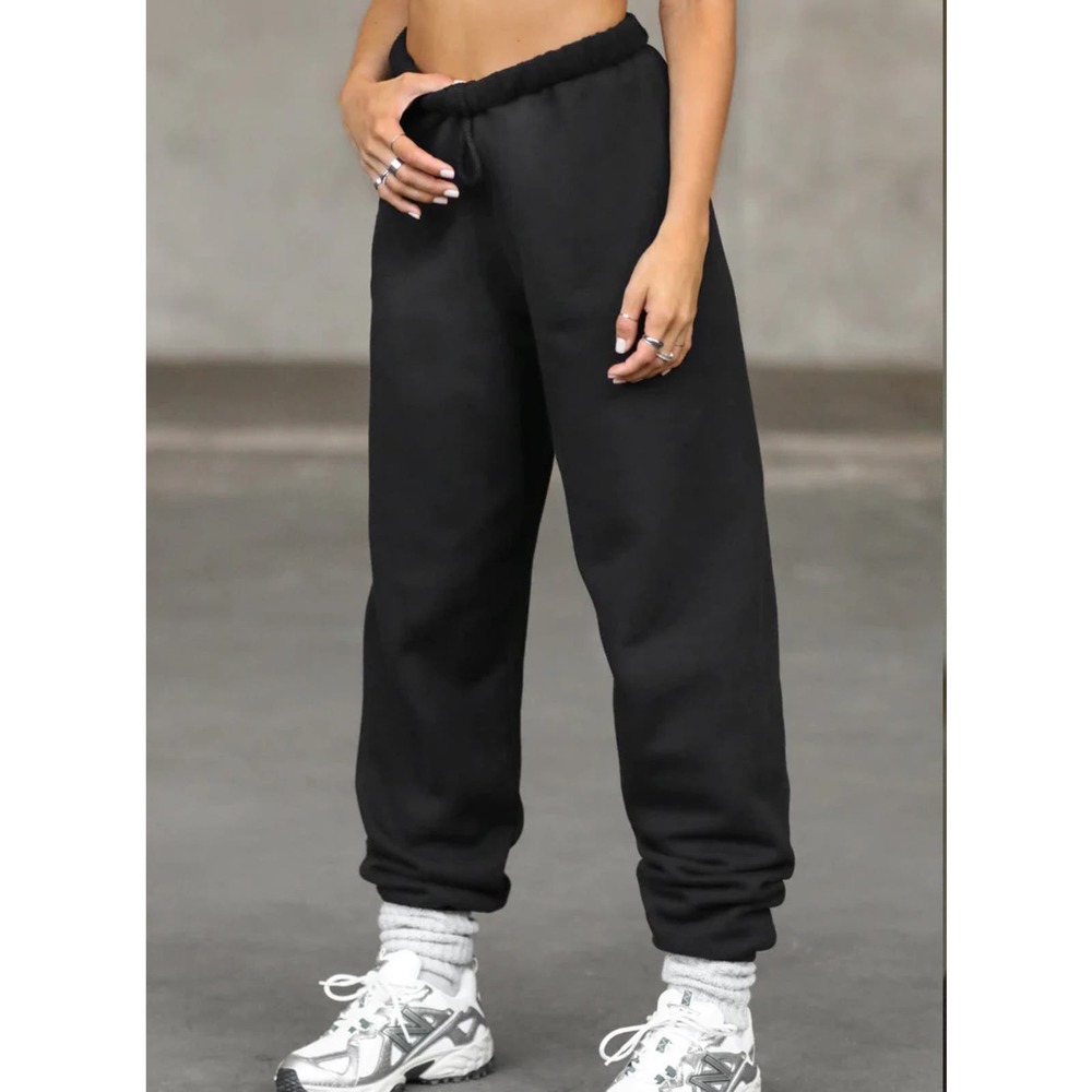 Joah Brown Black Cozy High-Rise Sweatpants